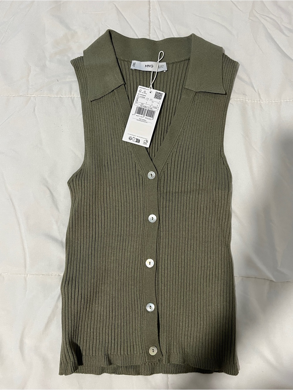 NWT Mango Olive Green Top